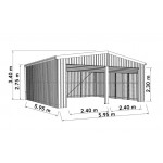 Absco Double Roller Door Garage 5.95m x 5.95m x 3.40m 37601N2